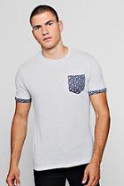 Boohoo Star Pocket Print Marl T-shirt