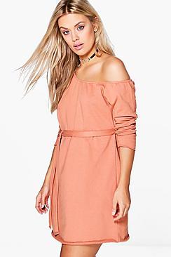 Boohoo Plus Ciara Slash Neck Sweat Jumper