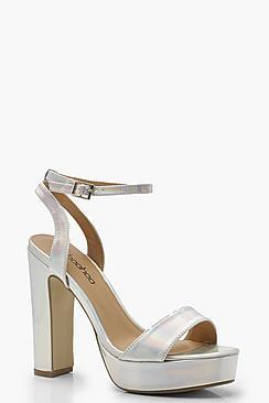 Boohoo Wide Fit 2 Part Platform Heels