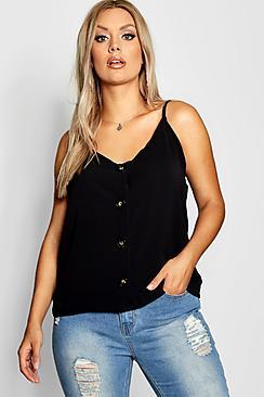 Boohoo Plus Women Button Detail Cami
