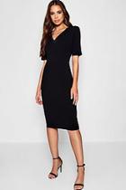 Boohoo Tall V Neck Midi Dress