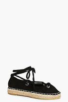 Boohoo Daisy Eyelet Lace Up Espadrille