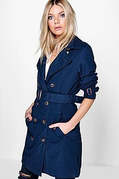 Boohoo Lola Belted Trench