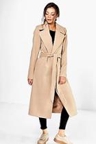 Boohoo Tall Olivia Oversized Collar Belted Robe Coat