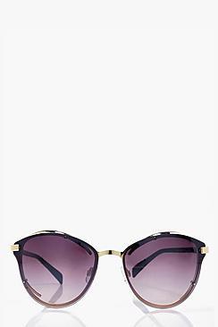 Boohoo Sadie Gold Trim Cat Eye Sunglasses