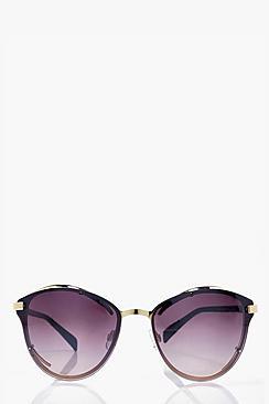 Boohoo Sadie Gold Trim Cat Eye Sunglasses