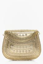 Boohoo Sofia Metal Engraved Box Clutch Bag Gold