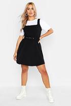 Boohoo Plus Tailored Self Belt Skater Dress