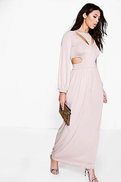 Boohoo Sophia Cut Out Split Side Maxi Dress