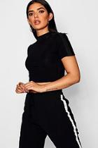 Boohoo Panelled Shoulder Crop Top
