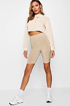 Boohoo Rosie Crop Sweatshirt Cycle Short Co-ord Set