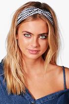 Boohoo Maria Gingham Check Turban Headband