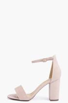 Boohoo Lois Two Part Block Heels Taupe