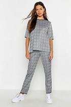 Boohoo Checked Top + Tapered Trouser Co-ord