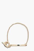 Boohoo Molly Circle And Bar Detail Chain Bracelet