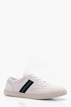 Boohoo Side Tape Faux Leather Trainer