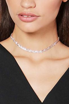 Boohoo Willow Skinny Diamante Bling Choker