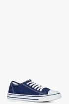 Boohoo Maisie Lace Up Canvas Pump Navy
