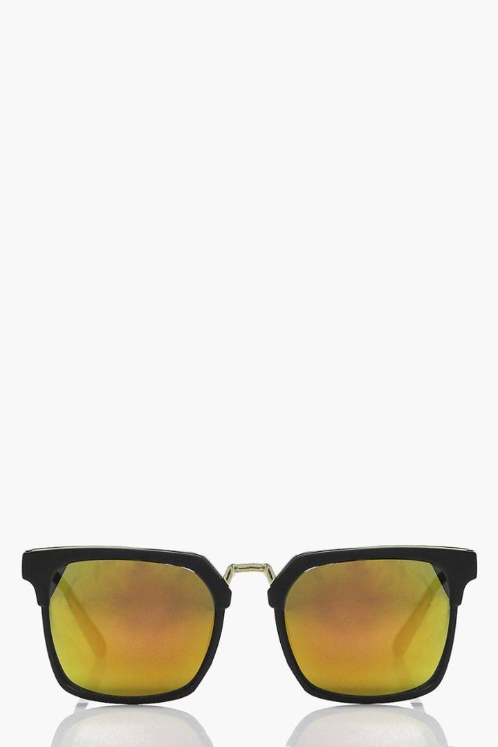 Boohoo Sadie Oversized Reflective Sunglasses Black