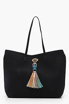 Boohoo Kate Multi Tassel Day Bag