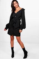 Boohoo Serena Belted Shirt Dress