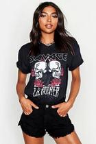 Boohoo Tall Savage Skulls Band T-shirt