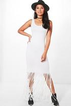 Boohoo Ava Tassel Sleeveless Maxi Dress