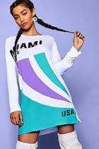 Boohoo Miami Long Sleeve T-shirt Dress