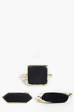 Boohoo Diana Stone Detail Ring Pack