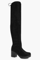 Boohoo Freya Tie Back Chunky Over The Knee Black