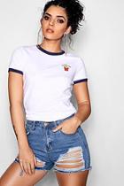 Boohoo Izzy Fries Badge Rib T-shirt