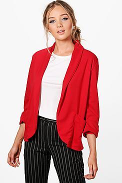 Boohoo Mia Relaxed Pocket Blazer With Wide Cuff