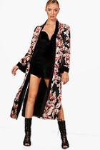 Boohoo Mila Velvet Trim Kimono Jacket