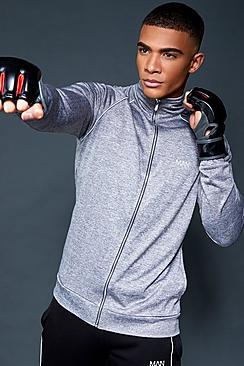 Boohoo Active Gym Track Top With Reflective Piping
