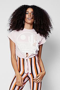 Boohoo Zendaya Edit Tassle Trim Tie Tee