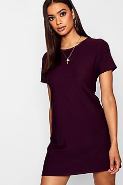 Boohoo Marl Knit T Shirt Dress