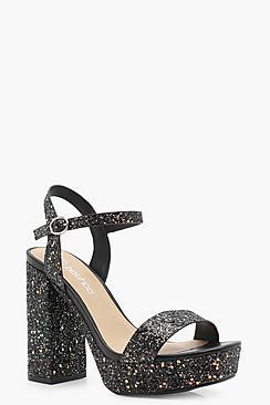 Boohoo Isabella Glitter Platform Heels