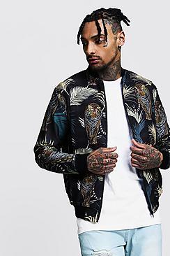 Boohoo Tiger Print Bomber Jacket