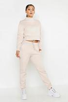 Boohoo Cropped Funnel Neck Sweater Tracksuit
