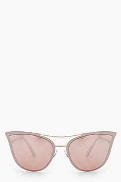Boohoo Hope Rose Gold Cat Eye Sunglasses