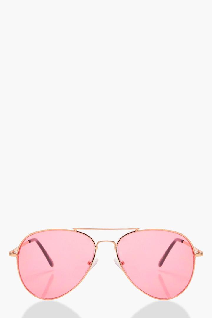 Boohoo Nancy Pink Tint Aviator Pink
