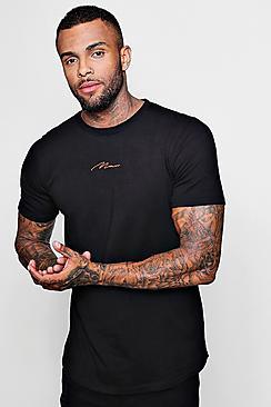 Boohoo Longline Man Neon Signature T-shirt