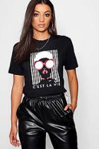 Boohoo Tall French Slogan Face Print T-shirt