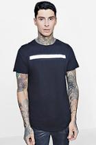 Boohoo Longline Reflective Print T-shirt With Curve