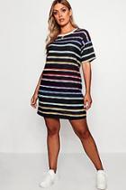 Boohoo Plus Striped T-shirt Dress