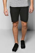 Boohoo Jersey Shorts With Raw Edge And Side Taping Black