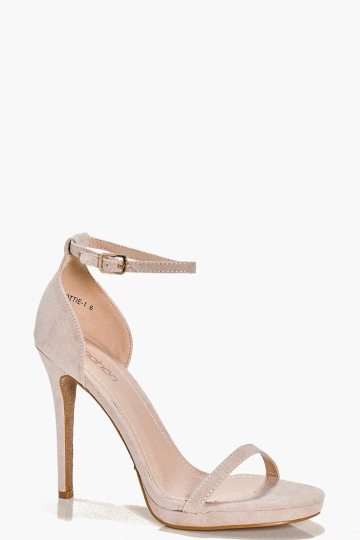 Boohoo Ella Platform Glitter Sole Sandal Nude