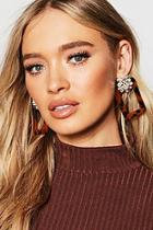 Boohoo Diamante Tortoiseshell Statement Earrings