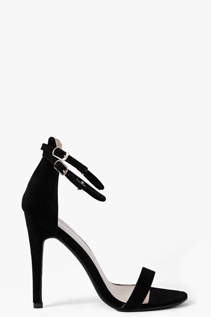 Boohoo Lola Double Ankle Band 2 Part Heel Black