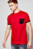 Boohoo Short Sleeve Pocket T Shirt With Print Red